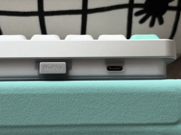 NyPhy Air V3 65 rear panel showing the dongle and USB-C socket